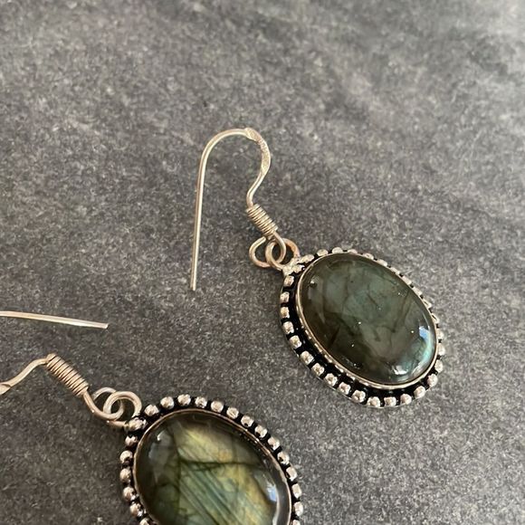Labradorite Sterling Silver Earrings - Picture 3 of 5